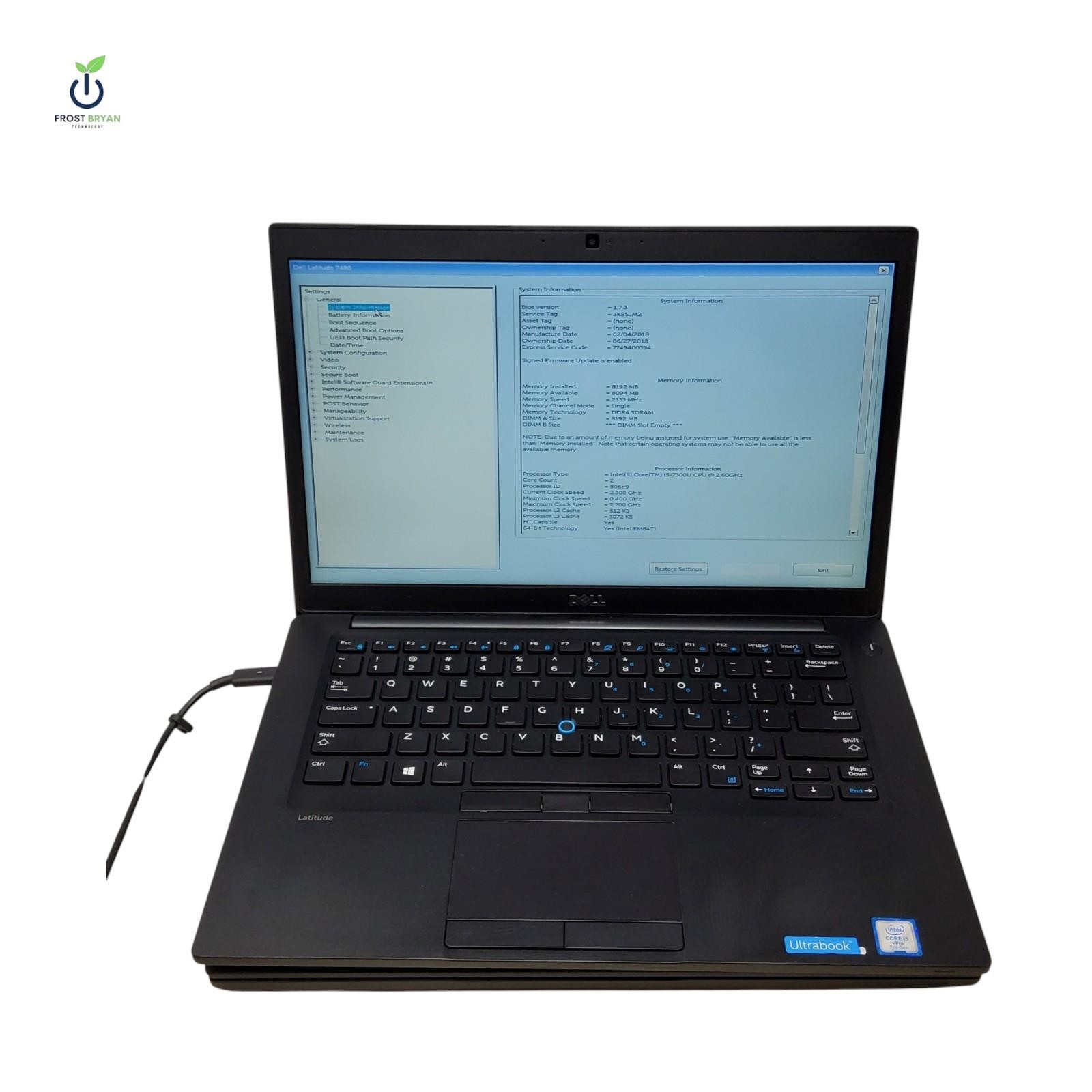 Lot of 2 Dell Latitude 7480 Laptops i5-7300U 8GB No OS/SSD Grade D [Defective]