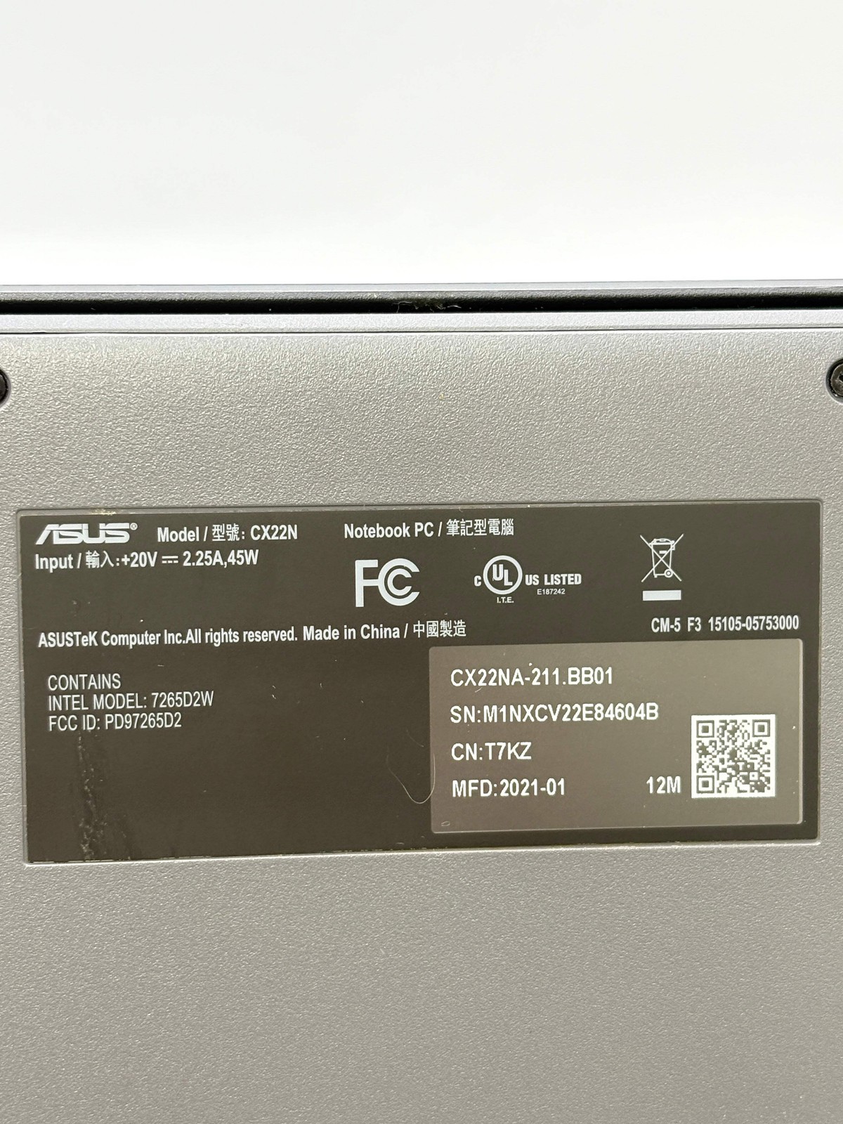 ASUS Chromebook CX22NA 11.6″ Celeron N3350 4GB RAM 32GB eMMC Gray