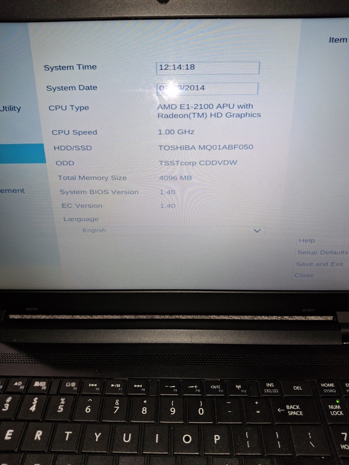 TOSHIBA Satellite C55D-A5163 AMD E1-2100 APU with Radeon HD Graphics @ 1.00GHz