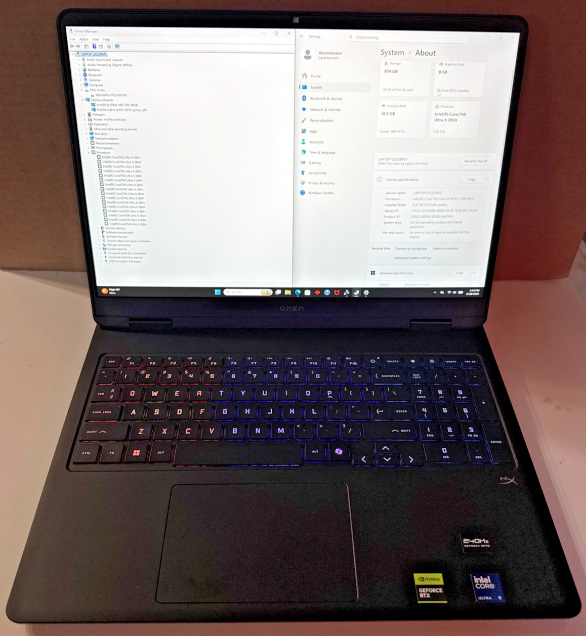 HP Omen 16″ 240Hz Gaming Laptop Ultra 9 285H 16GB RAM 1TB SSD NVIDIA RTX 5070