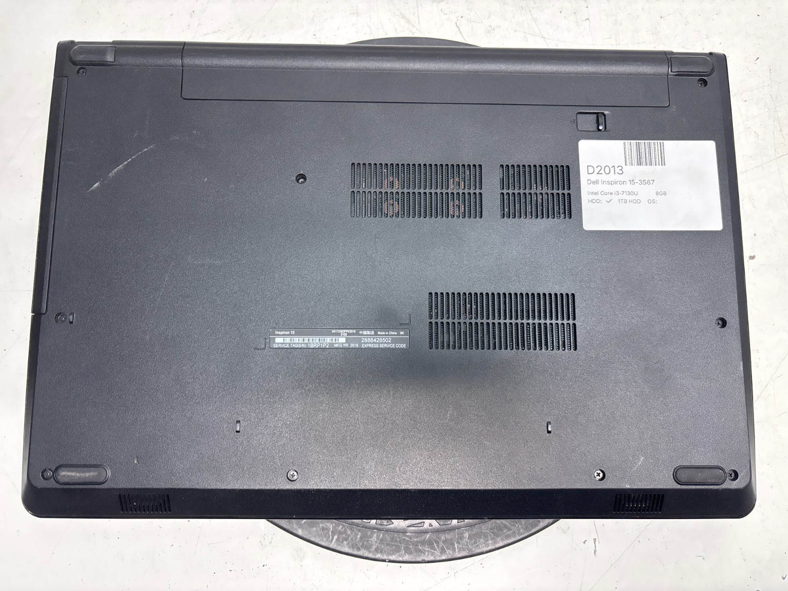 Dell Inspiron 15-3567 Intel Core i3-7130U 2.70GHz 8GB NO HDD