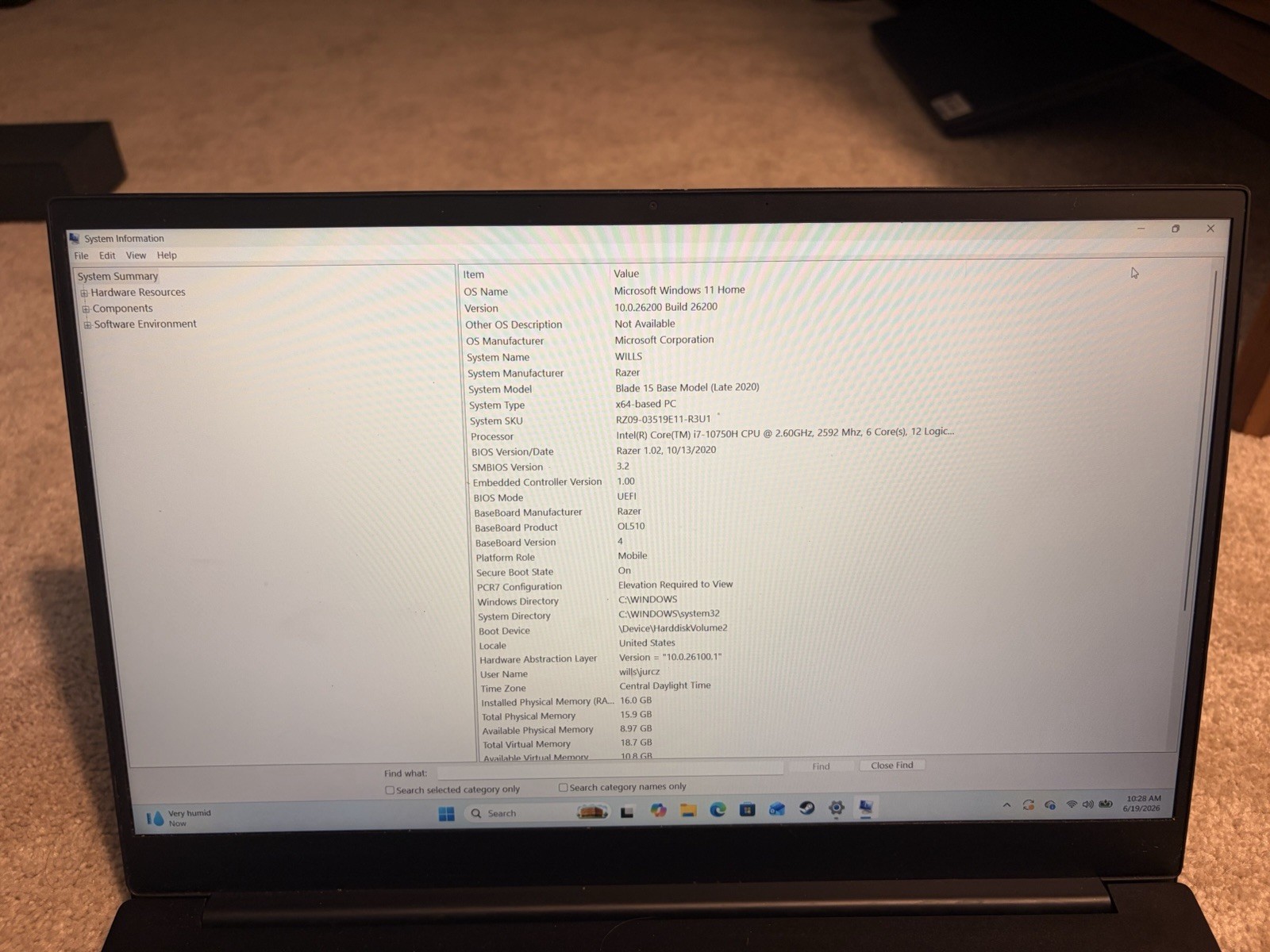 Razer Blade 15 (2020) Gaming Laptop – i7-10750H