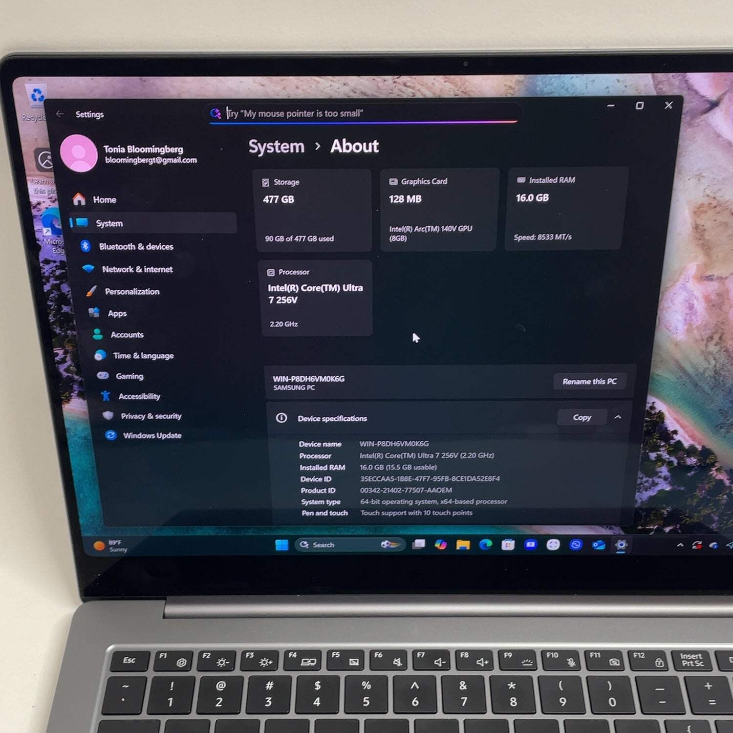 Samsung Galaxy Book NP940XHA 14″ Core Ultra 7 256V 2.2GHz 16GB RAM 512GB SSD