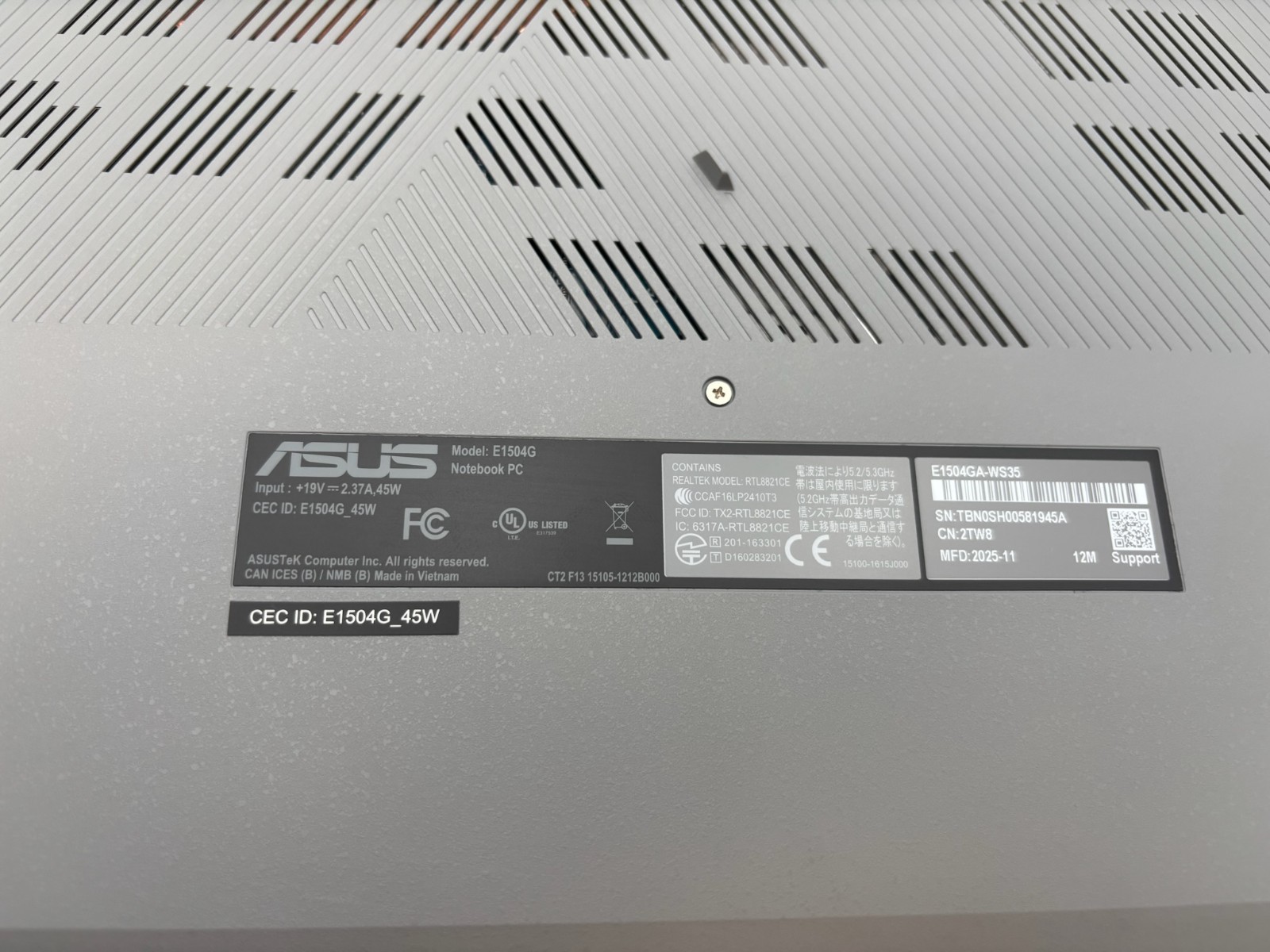 Asus VivoBook Go E1504GA 15.6″ 256 GB SSD 8 GB RAM I3-N305 Windows 11 READ