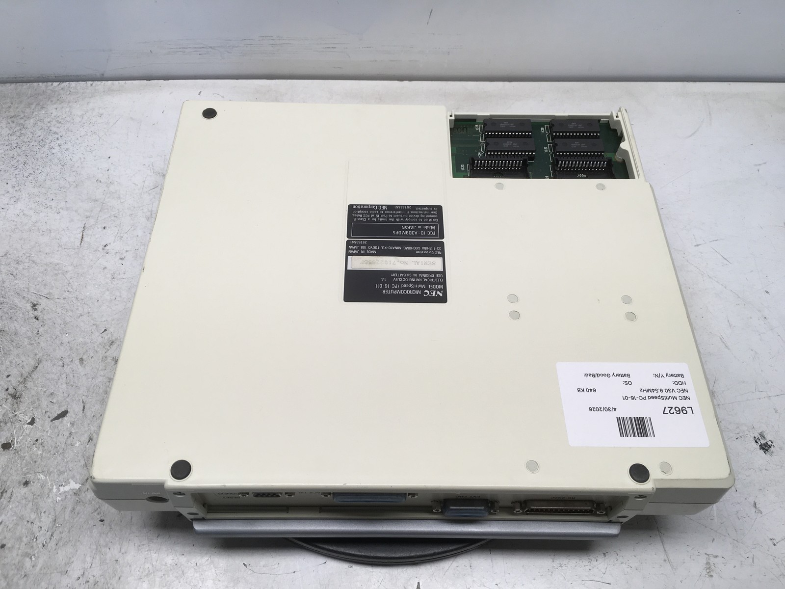 NEC MultiSpeed PC-16-01 NEC V30 9.54MHz 640 KB NO HDD No Batt