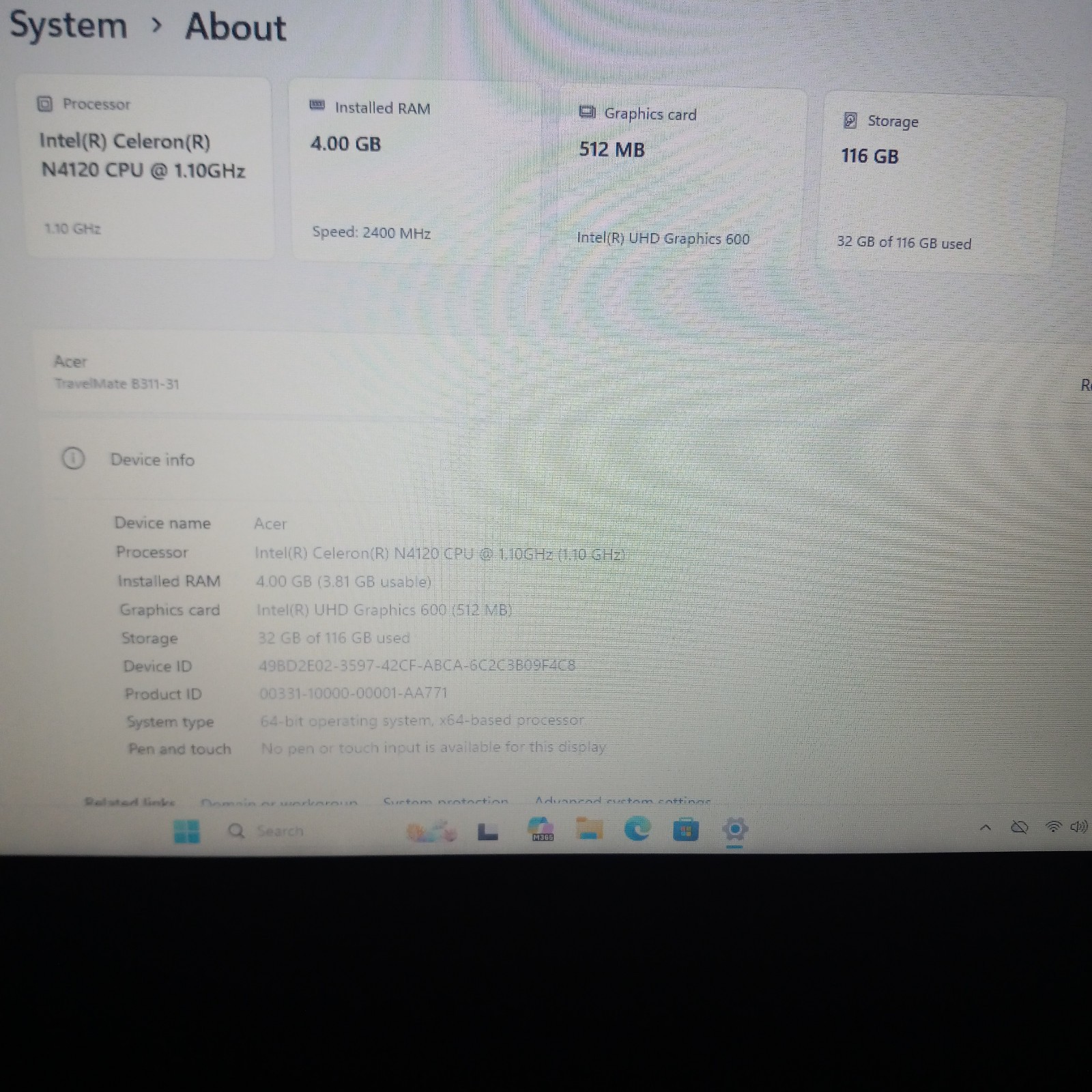 Acer TravelMate Spin B3 Series N20H1 Laptop NO CHARGER