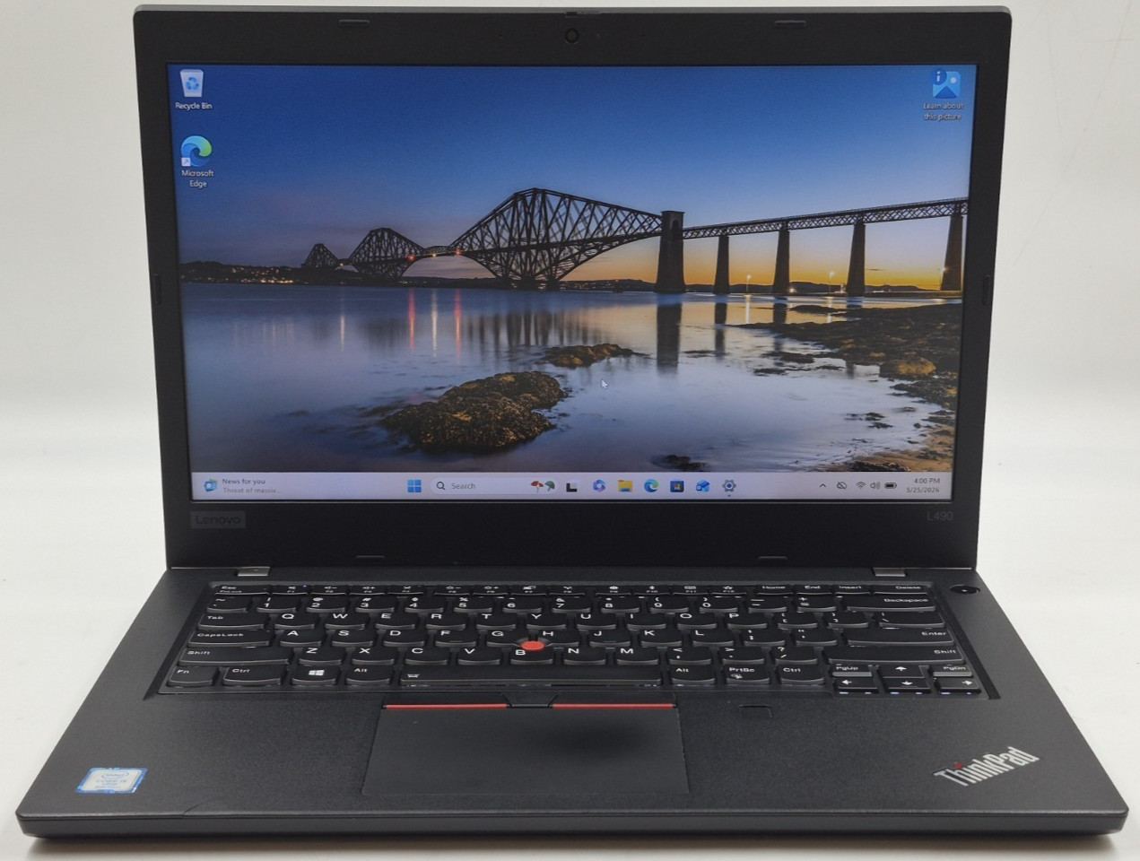 Lenovo ThinkPad L490 i5-8365U 1.60GHz 16GB RAM 256GB NVMe W11P Laptop