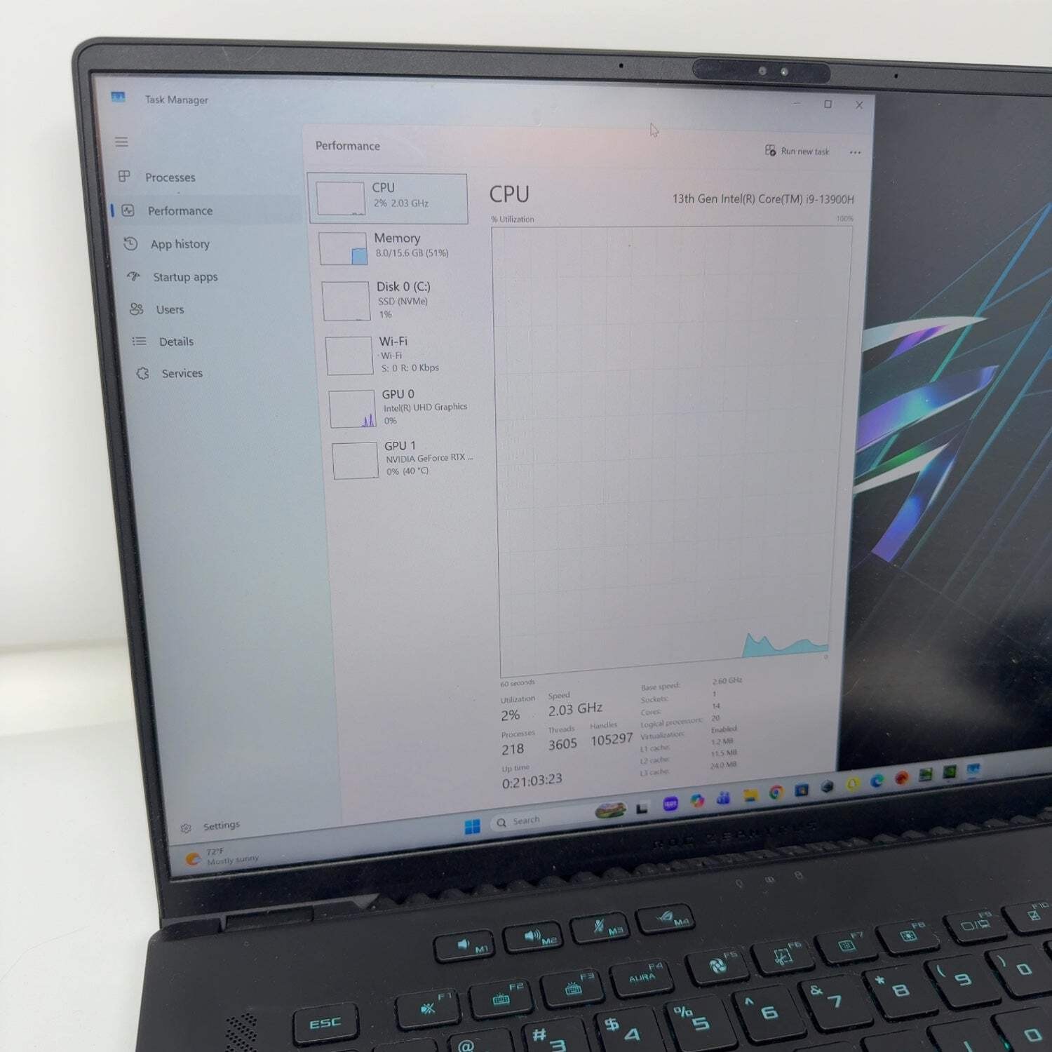 Asus ROG Zephyrus M16 16″ i9-13900H 2.6GHz 16GB RAM 1TB SSD GeForce RTX 4070