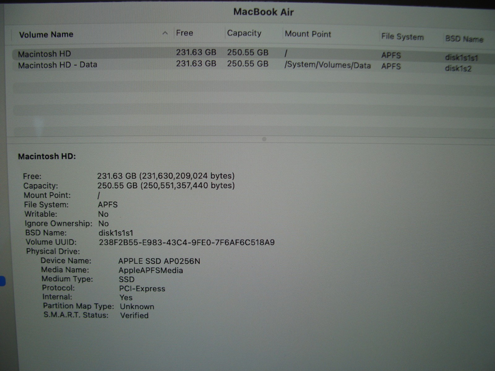 Apple MacBook Air 13″ A2179 (2020) i3-1000NG4 1.1GHz 8GB 256GB SSD Gold +PA