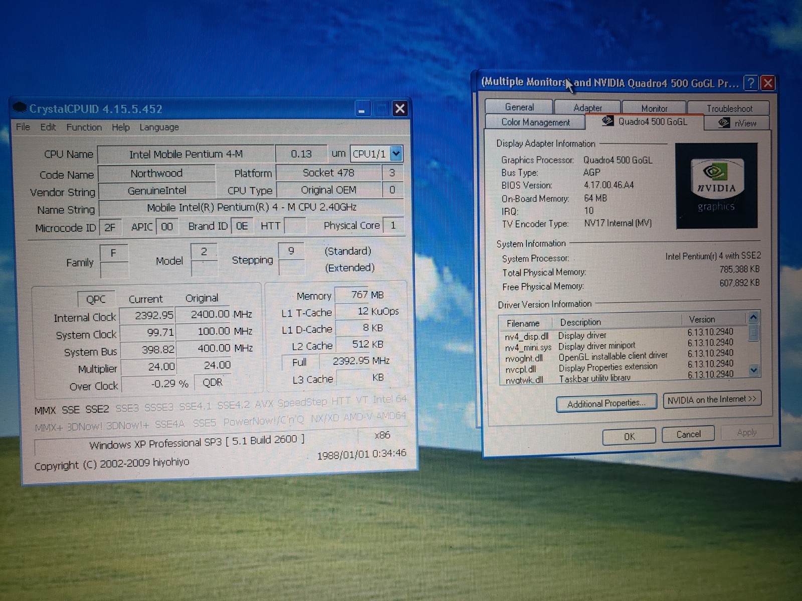 RARE Fujitsu Siemens Celsius Mobile H WF2H BS015 Nvidia 500 GoGL Wireless Kb Xp
