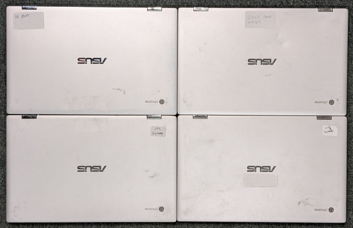 Lot of 12 Asus Chromebook C434T & C433T Intel M3-8100y 4/8GB RAM 64GB SOLD AS-IS