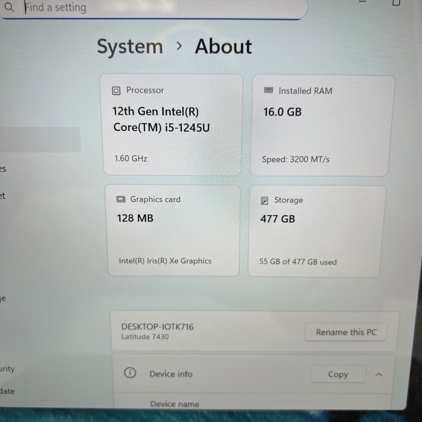 Dell Latitude 7430 14″ Laptop Intel i5-1245U 16GB RAM 512GB SSD W11 – No Audio
