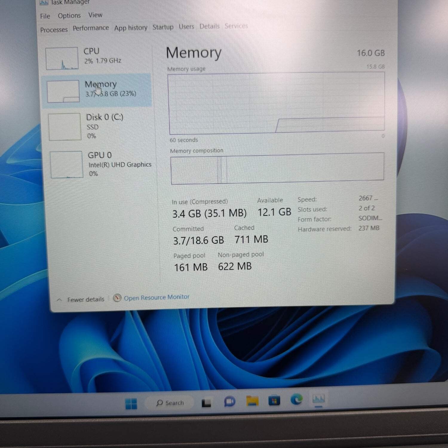 Dell Inspiron 3511 15.6″ i5-1035G1 1.2GHz 16GB RAM 500GB SSD