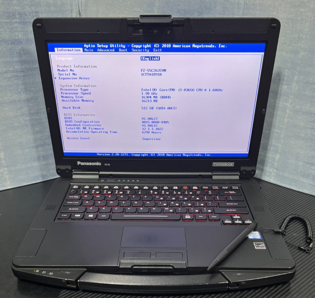 FZ-55C262CVM i5-8365U, 16GB,512GB SSD, Mem,VGA,HDMI, GPS, Touchscreen,Win11 25H2
