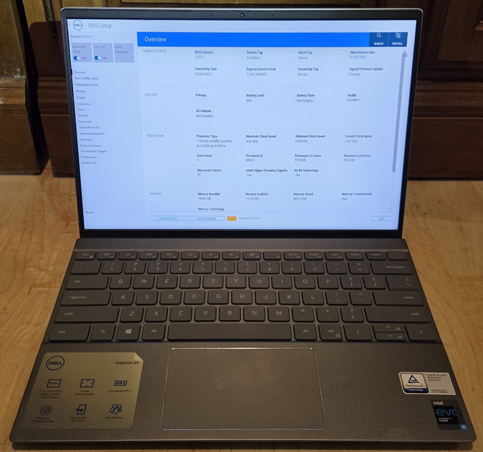 Dell Inspiron 13 5310 13.3” (NO SSD) Intel i5-11320H 3.20GHz 16GB RAM – Freezes