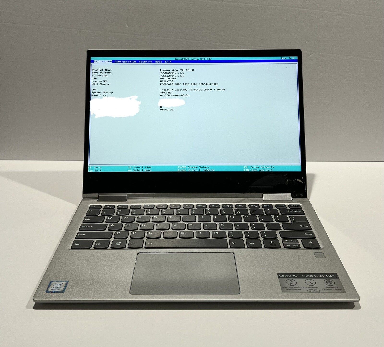 Lenovo YOGA 730-13IKB 81CT Core i5-8250U @1.6GHz 8GB Ram 256GB SSD