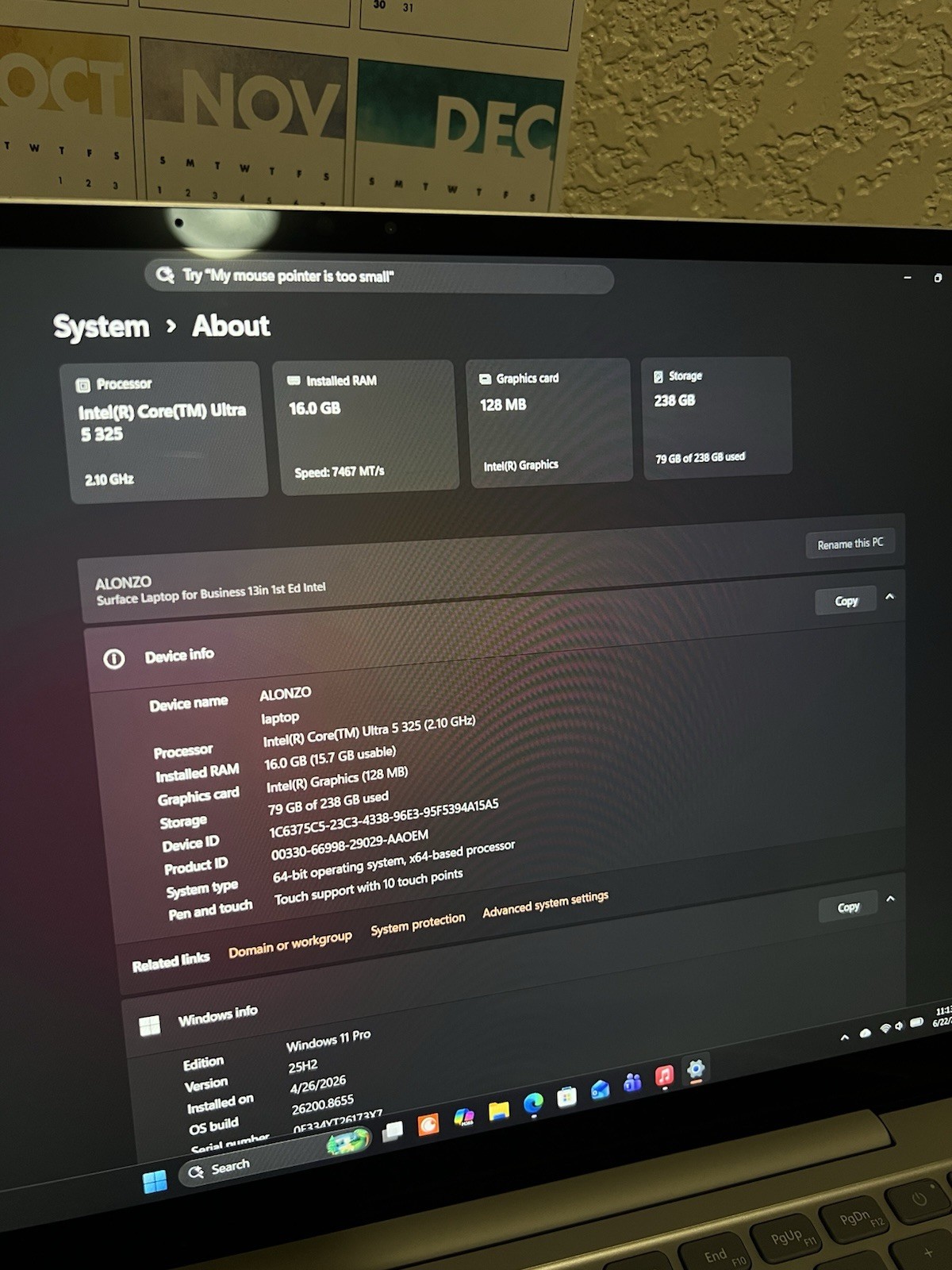Microsoft Surface Laptop 13.5″ Ultra 5 125H 16GB 256GB SSD Win11