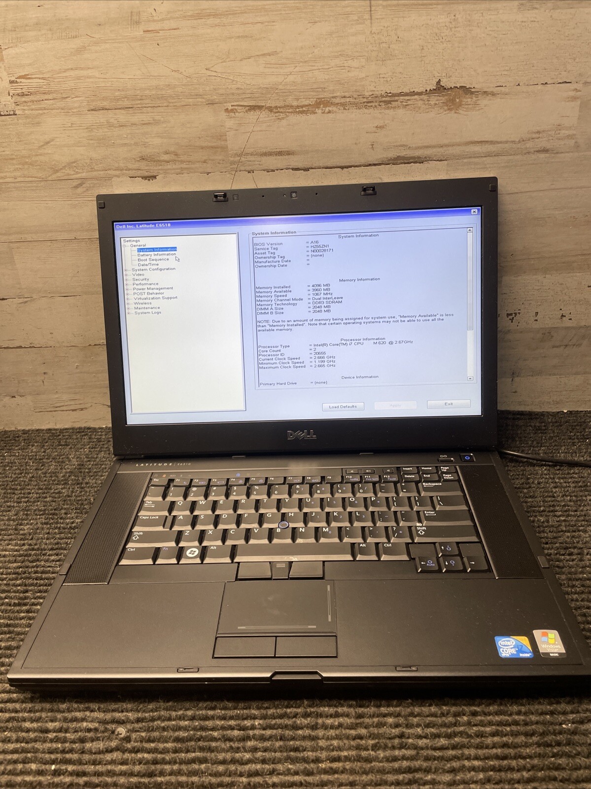 *PARTS Dell Latitude E6510 Intel Core i7-620m 2.40GHz 4GB RAM NO HDD/OS/BATTERY