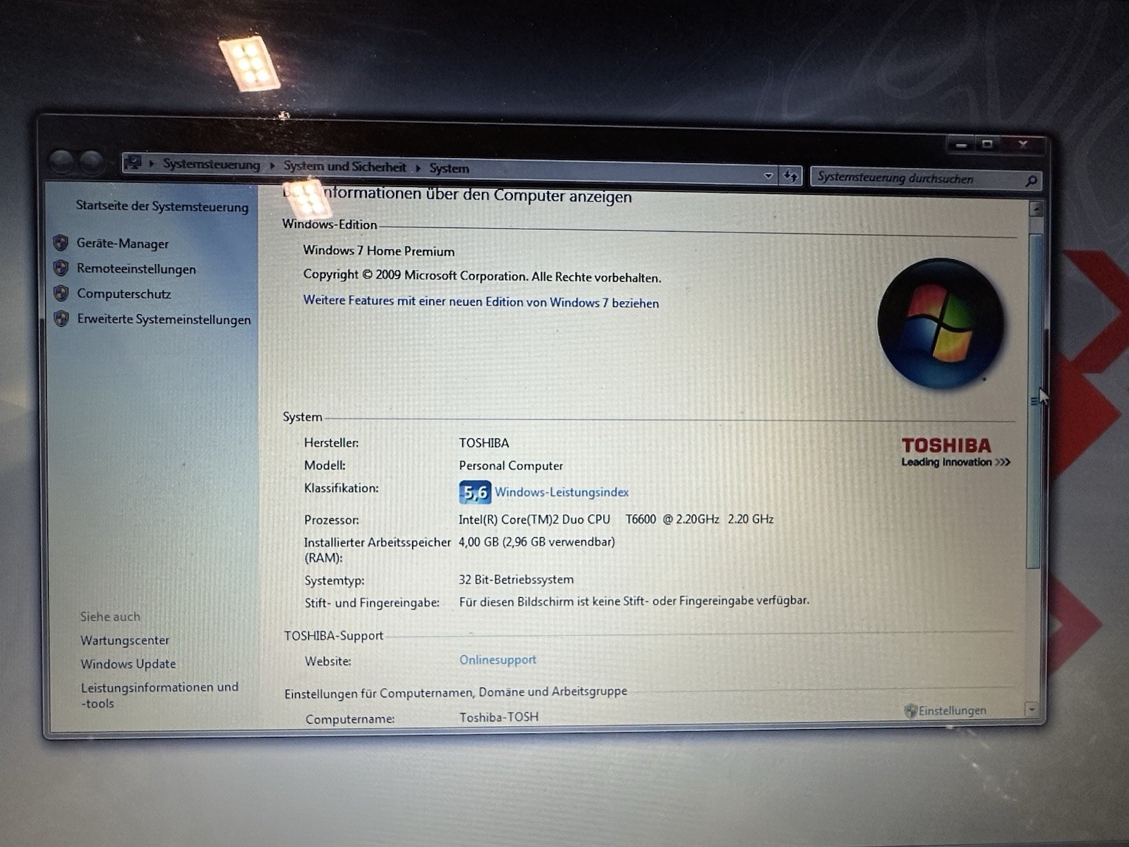 Toshiba Satellite L555-10M 15.6″ Core 2 Duo 4GB 500GB HDD Win7 HP Power Supply