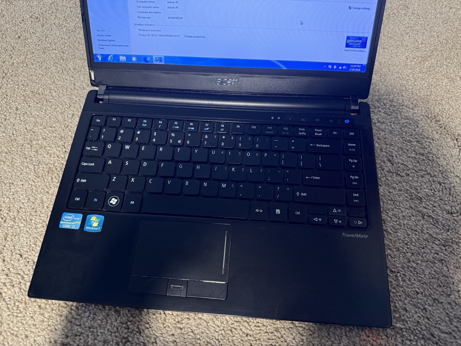 Acer TravelMate 8481 Series Laptop