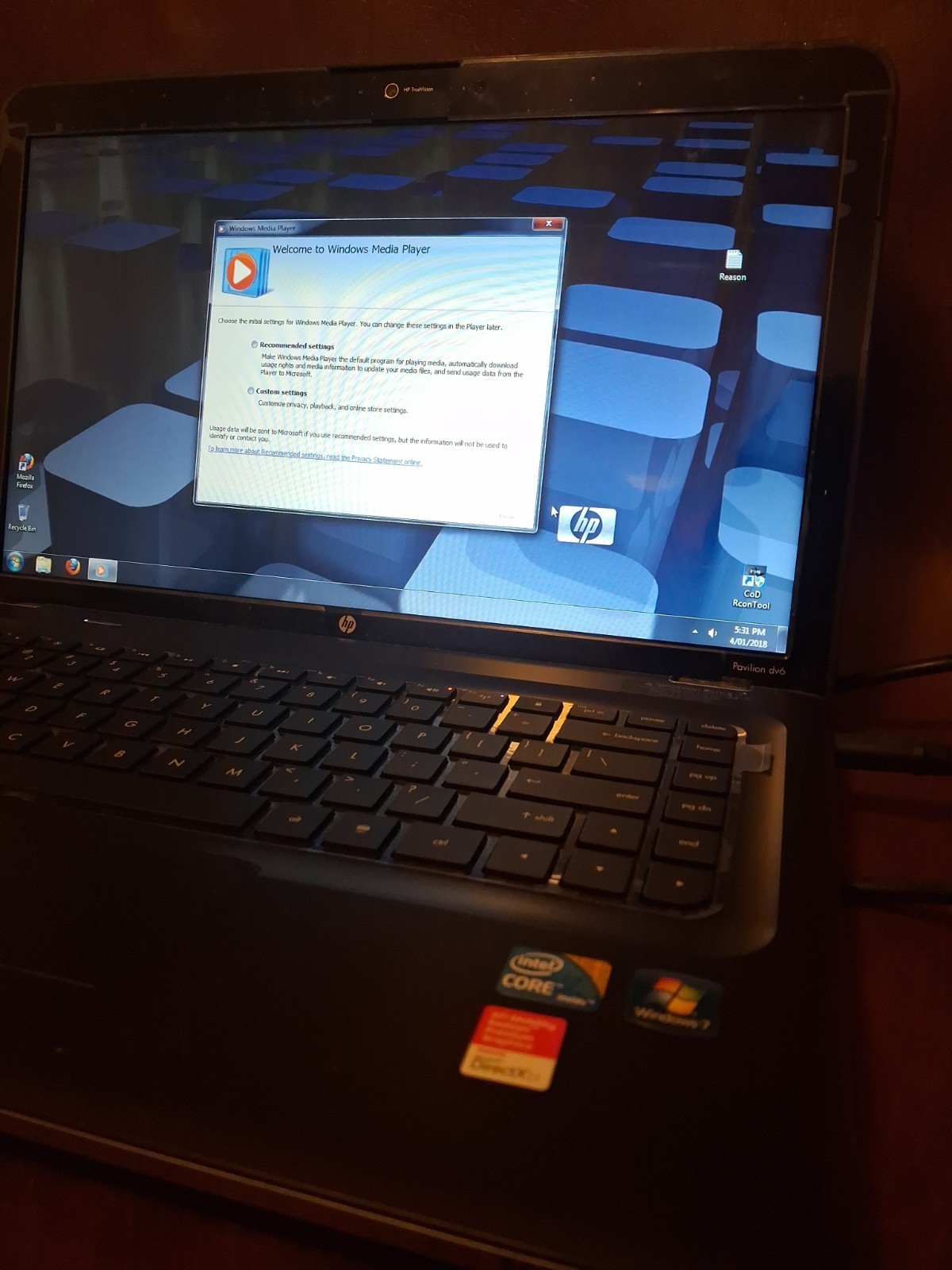 HP Pavilion g6 Notebook AMD Vision Windows 7 15.6 in Black Built-in Webcam