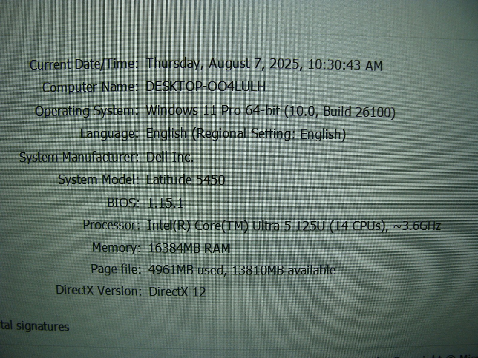 Dell Latitude 5450 14” FHD core Ultra 5 125U 3.6GHz 16GB 256GB Windows 11 Pro