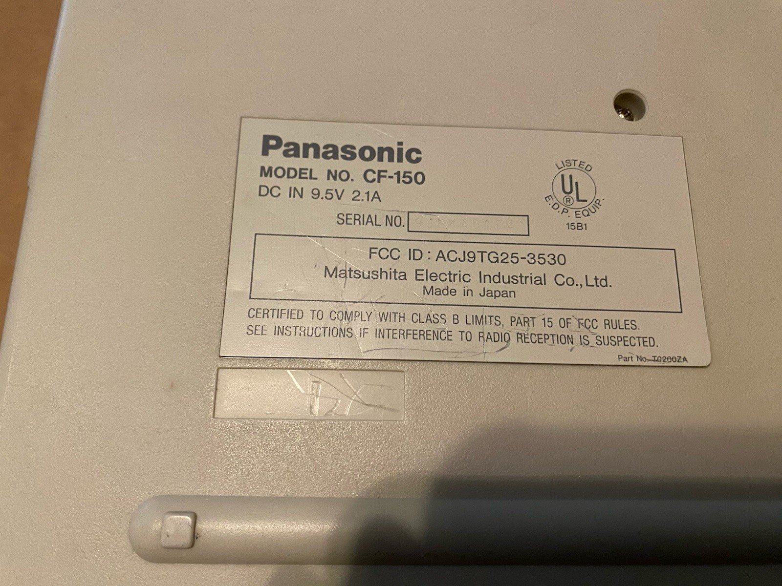 1989 Panasonic Business Partner CF-150 B Portable Computer/Laptop Working