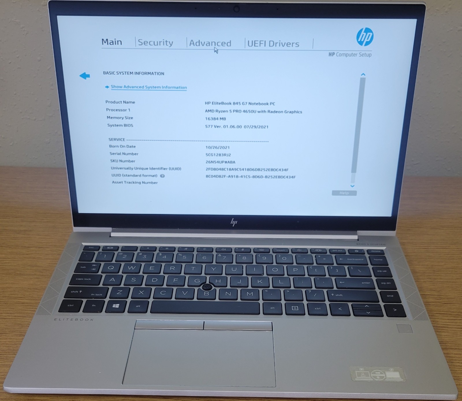 HP EliteBook 845 G7 Ryzen 5 Pro 4650U 2.10GHz 16GB 128GB NVMe Radeon Vega No OS