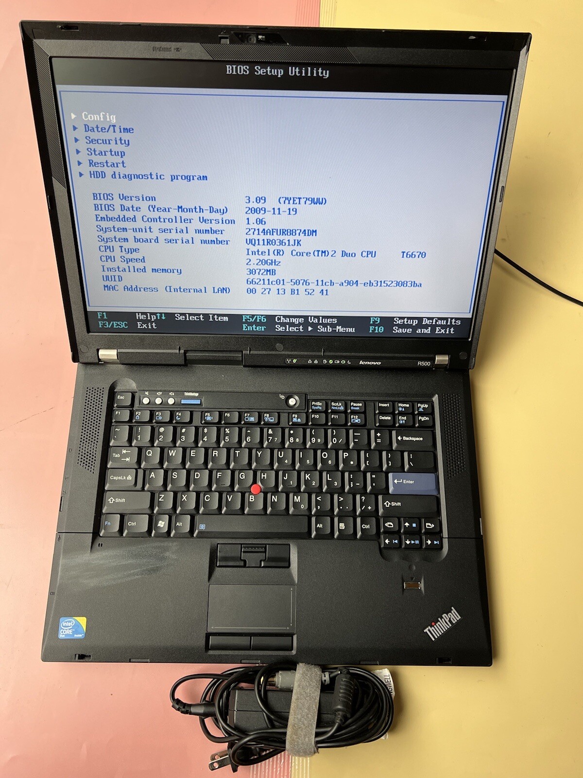 Lenovo Thinkpad R500 Intel Core 2 Duo 15.4” 3GB RAM 500GB HDD WEBCAM BLUETOOTH