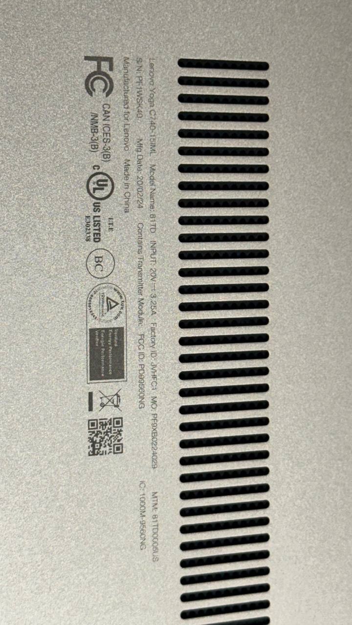 LENOVO YOGA C740-15IML | INTEL CORE I7-10510U 1.80GHZ | 1TB | 12GB win 11pro