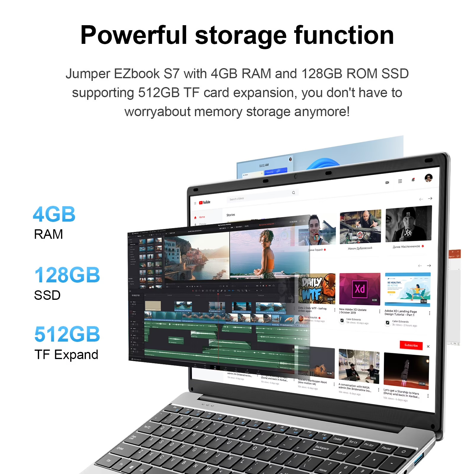 15.6″ Windows 11 Laptop 4GB 128GB + Microsoft Office 365 Included Intel Celeron