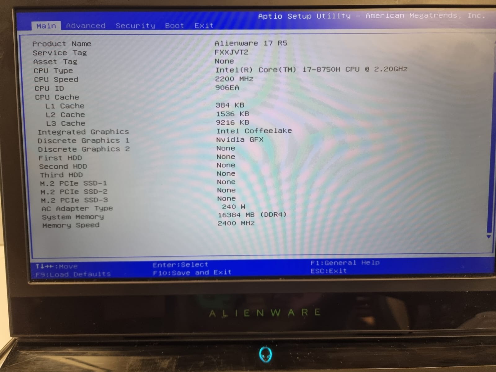 Alienware 17 R5 i7-8750H 16 GB RAM 256GB SSD /GTX 1060 / Fan issue / Read pls