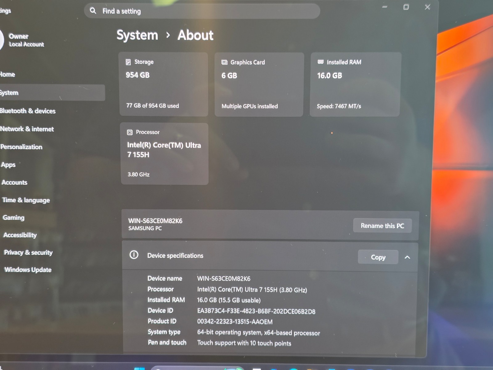 16″ Samsung Book 4 – Ulta 7 155H, 16GB, 1TB SSD, NVIDIA GeForce RTX 4050 | 120Hz