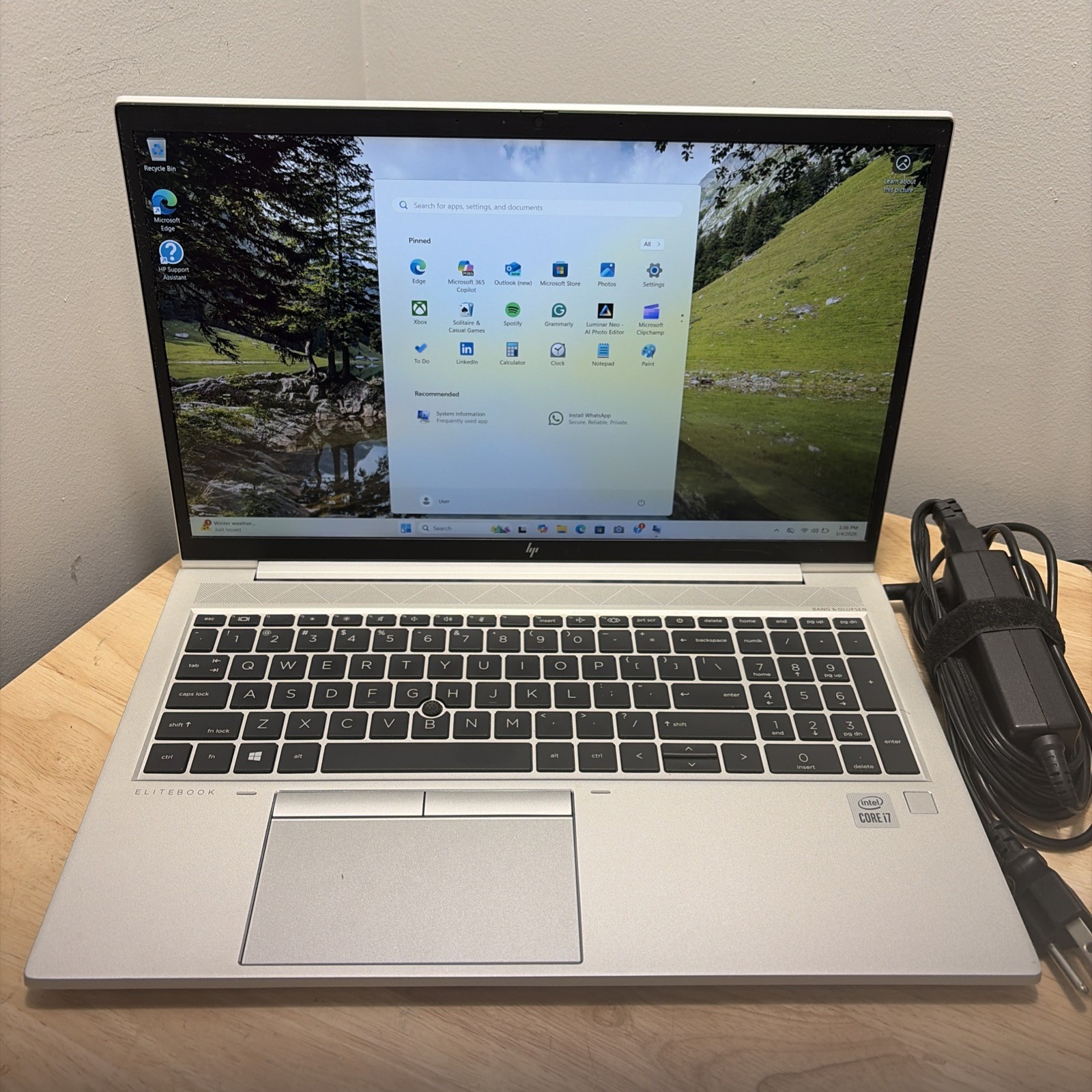 HP EliteBook 850 G7 CORE I7-10610U 1.8GHZ 32GB 256GB SSD WCAM WIFI W11 & CORD