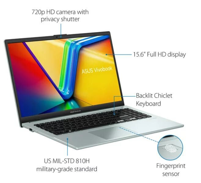 NEW ASUS 15.6″ 3.80GHz i3-N305 8GB 256GB SSD CD/DVD BACKLIT KEYBOARD WIN 11 PRO