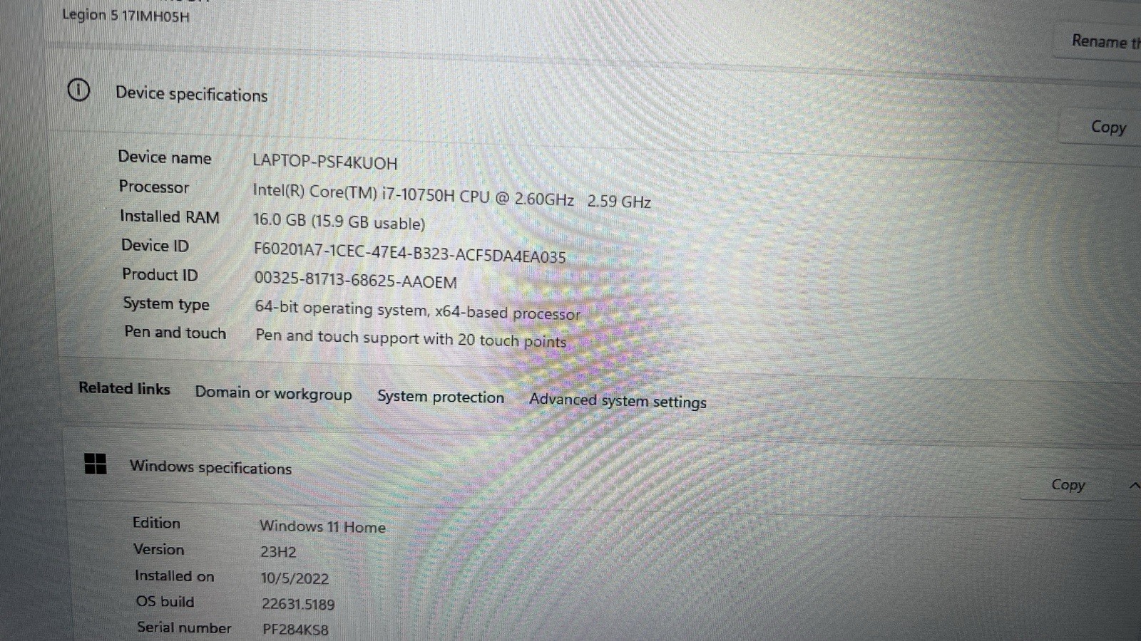 Lenovo Legion 5 17” FHD 2.6GHz i7-10750H 16GB 1TB SSD GTX 1660 Ti