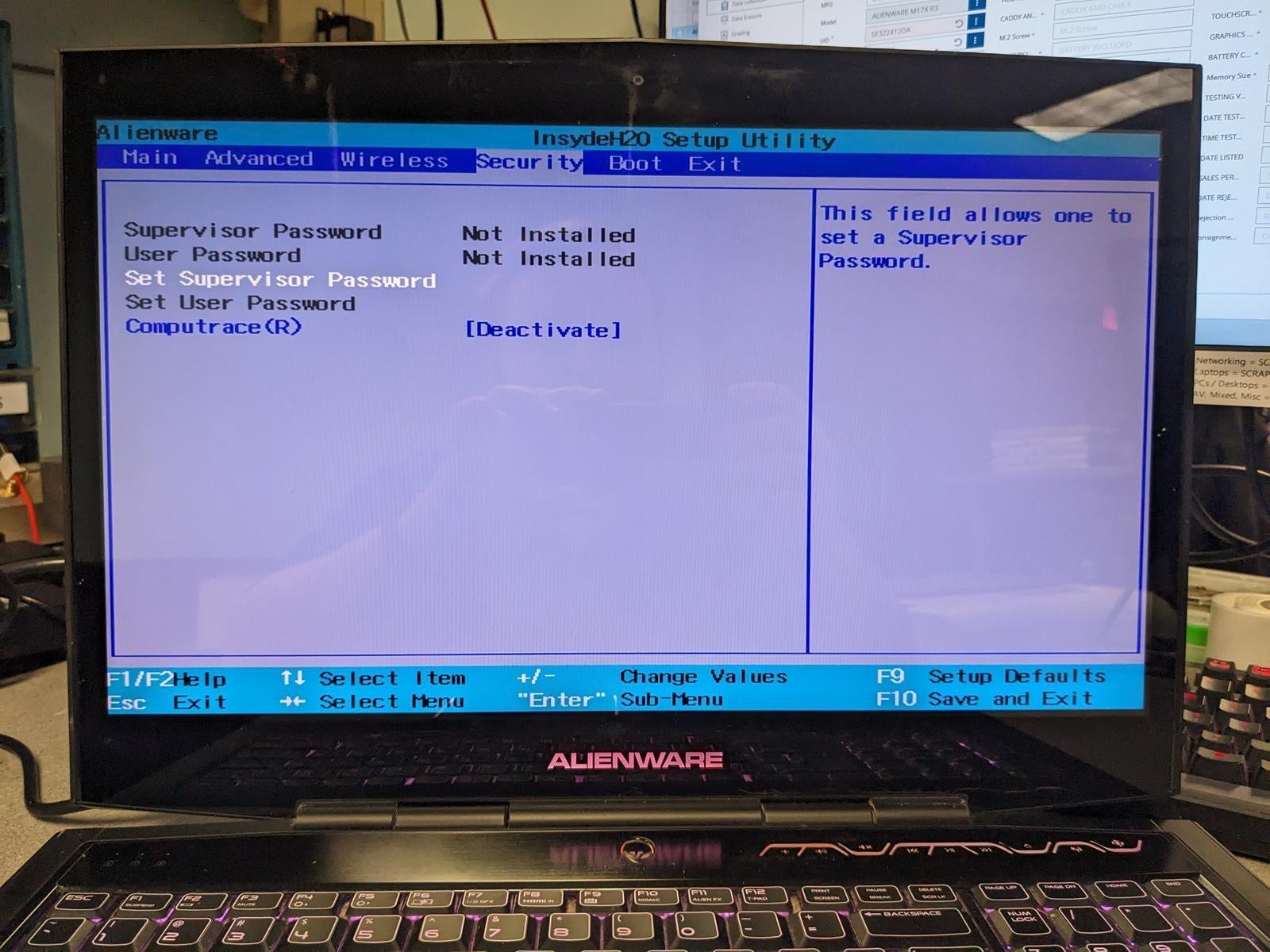 DELL ALIENWARE M17X R3 I7-2760QM @ 2.40GHz, 16GB RAM, NO HDD/OS