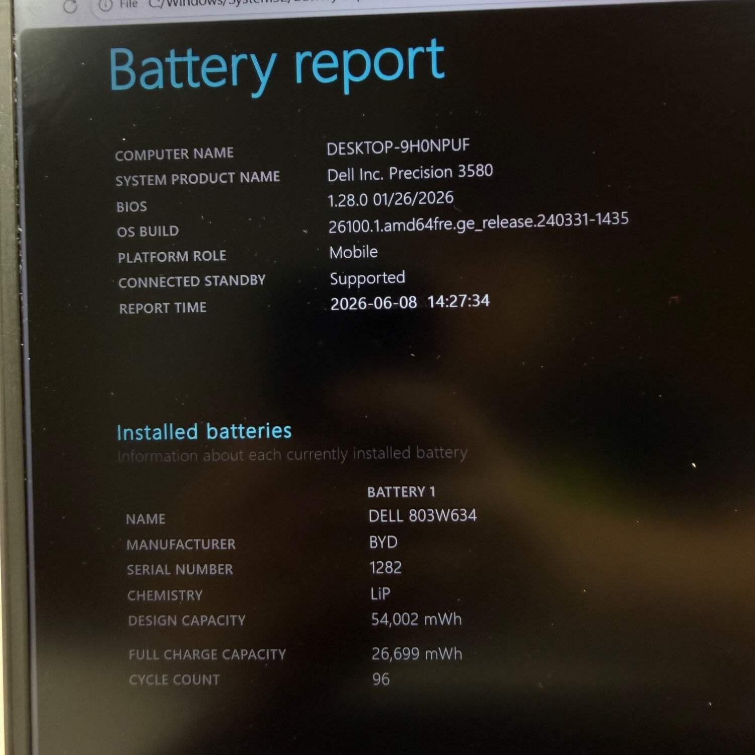 Dell Precision 3580 15.6″ i7-1355U 1.7GHz 16GB RAM 512GB SSD READ