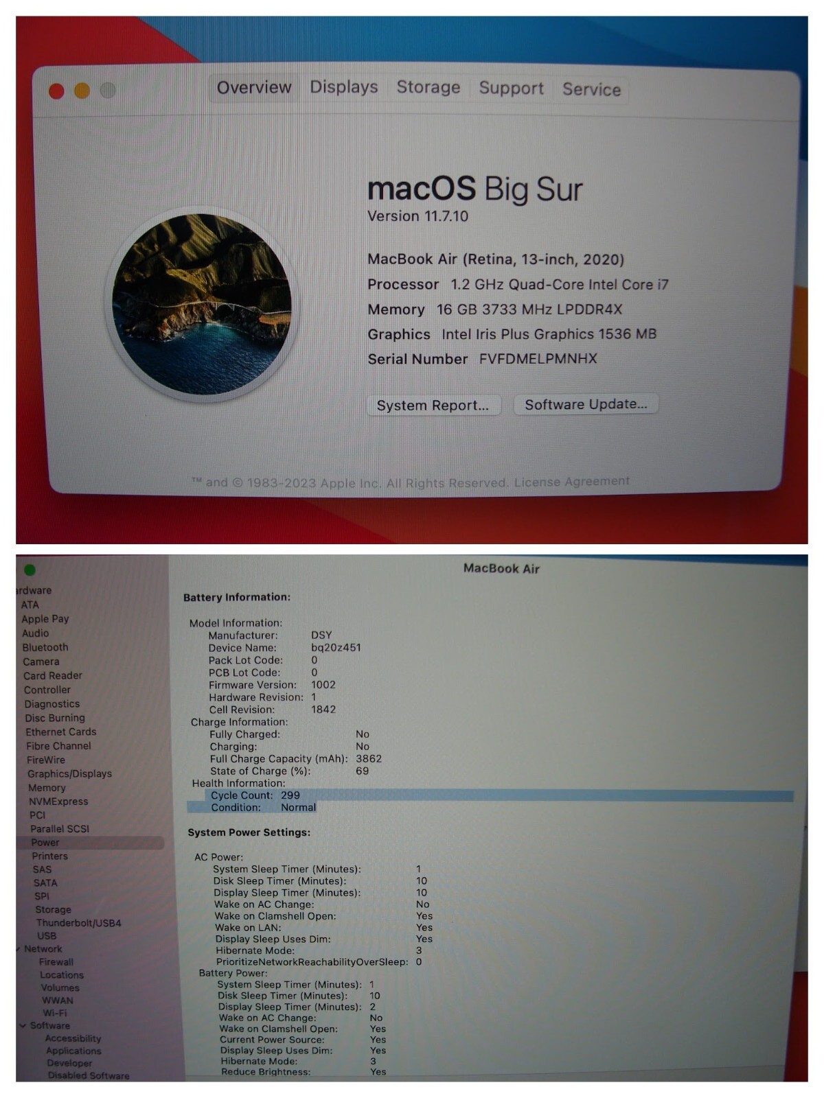 Apple MacBook Air 13″ A2179 (2020) i7-1060NG7 16GB 256GB MWTJ2LL/A Space Gray