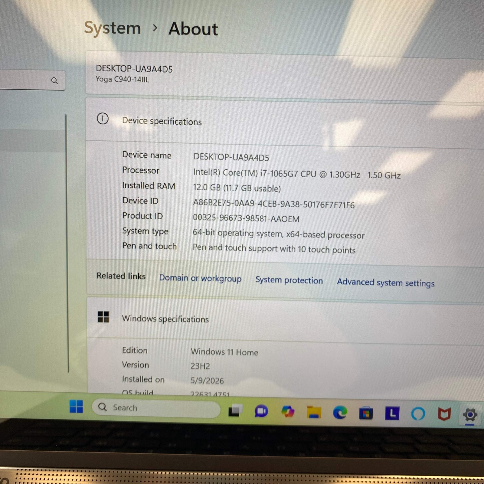 Lenovo Yoga C940 81O9 14″ i7-1065G7 1.3GHz 12GB RAM 512GB SSD