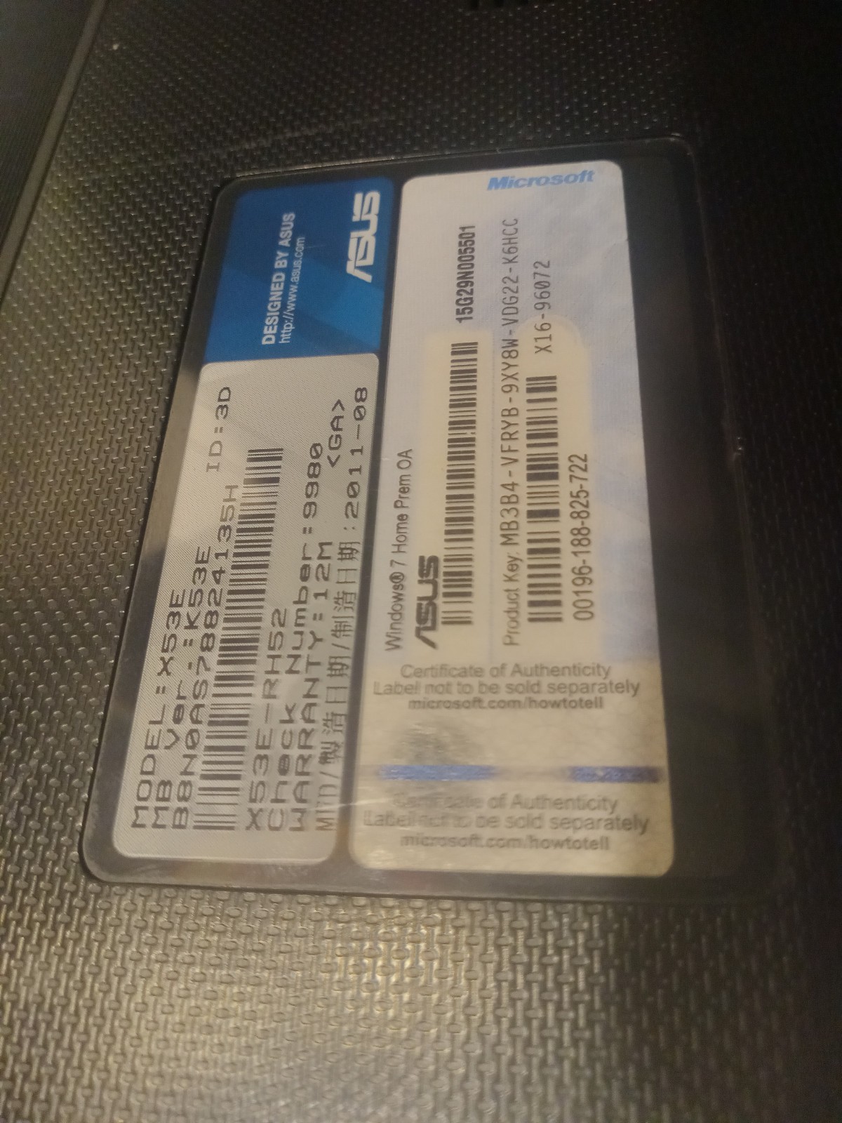 Asus X53E-RH52 Intel i5-2450M 2.5GHz 6 GB – Needs repair, working, please read