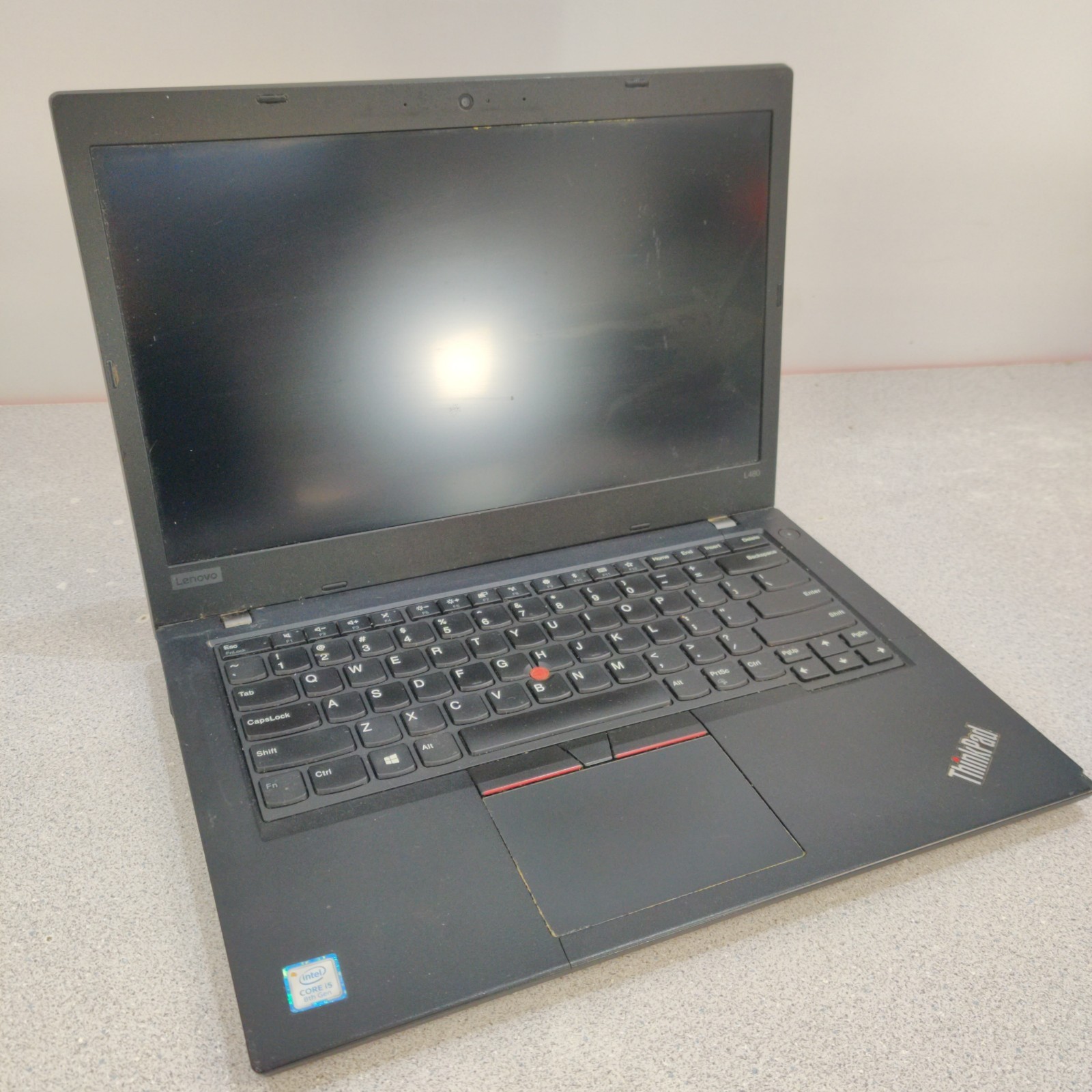 Lenovo ThinkPad L480 14″ i5-8350U FOR PARTS NO SSD/OS/AC ADAPTER BAD SCREEN DOA