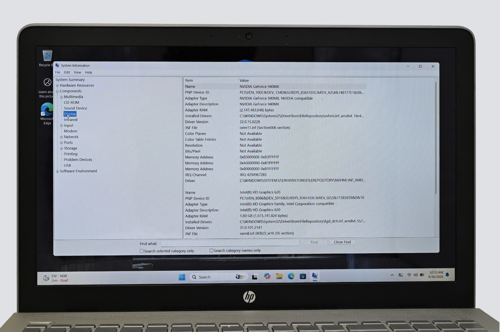 HP Pavillion Laptop 15-cc0xx i7-7500 2.7GHz 12GB RAM 256GB SSD Windows 11 Home