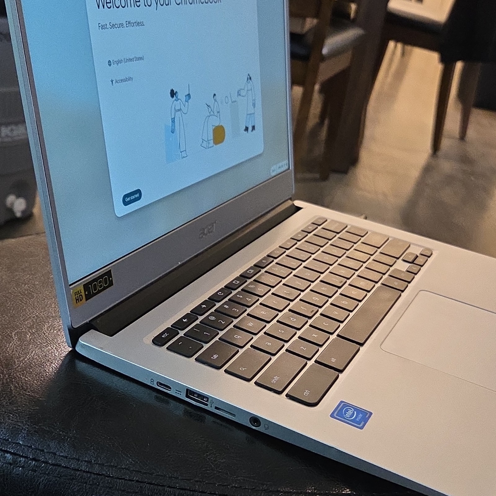 Acer Chromebook CB514-1H 14in Intel FHD Webcam USB-C Chrome OS Silver