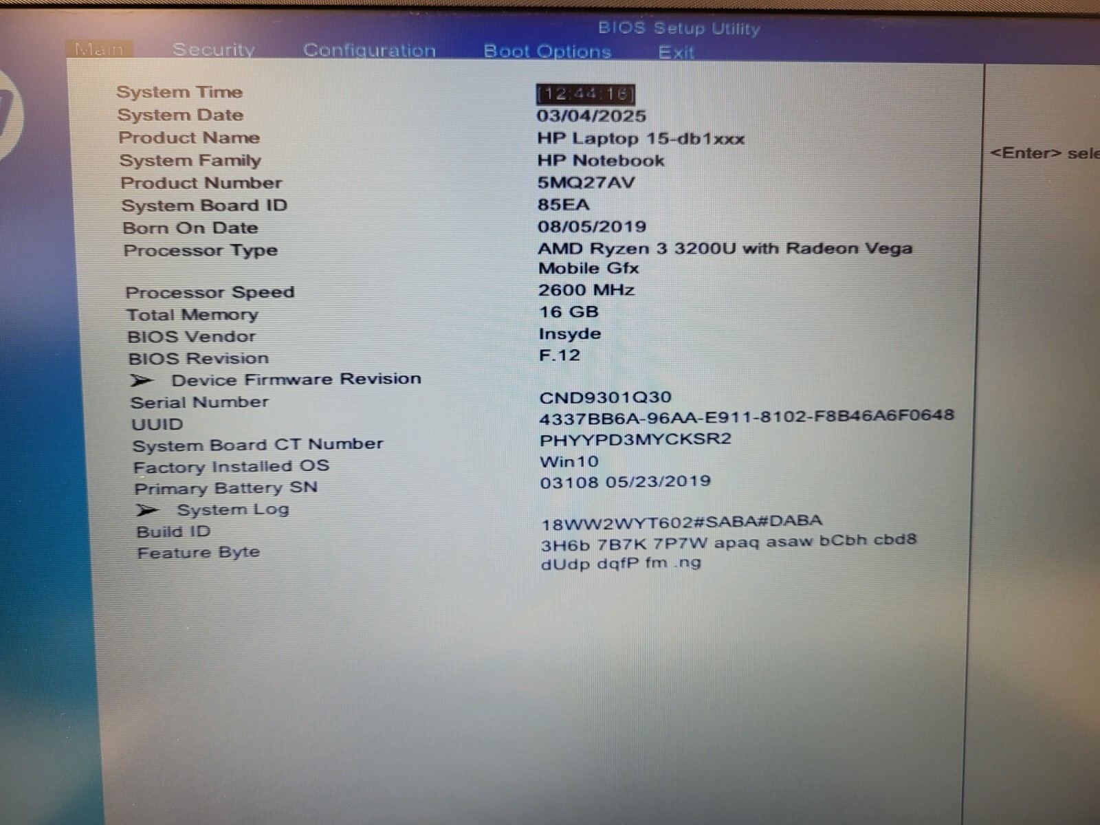 HP Laptop 15z-db100 Ryzen3 3200U 2.6GHz 16gb ram 256gb SSD charger CND9301Q30