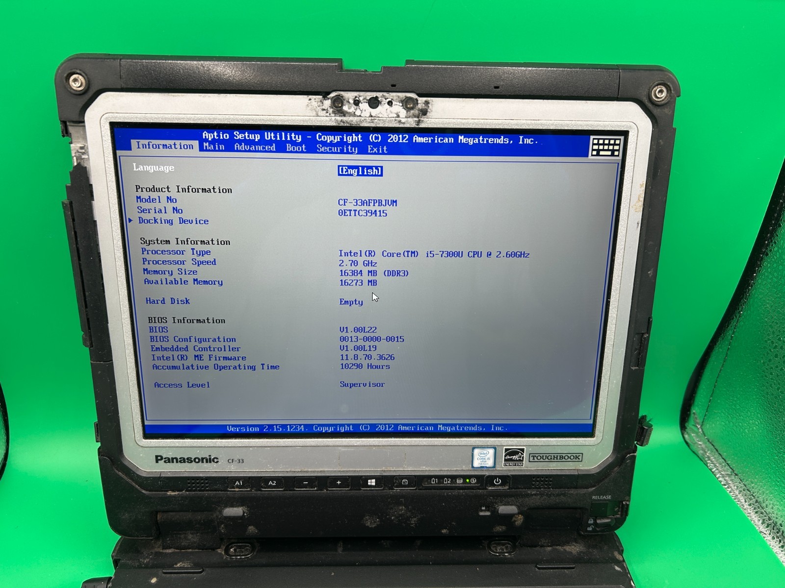 Panasonic Toughbook CF-33 i5-7300U 2.70GHz 16GB RAM Without Storage/OS/Battery