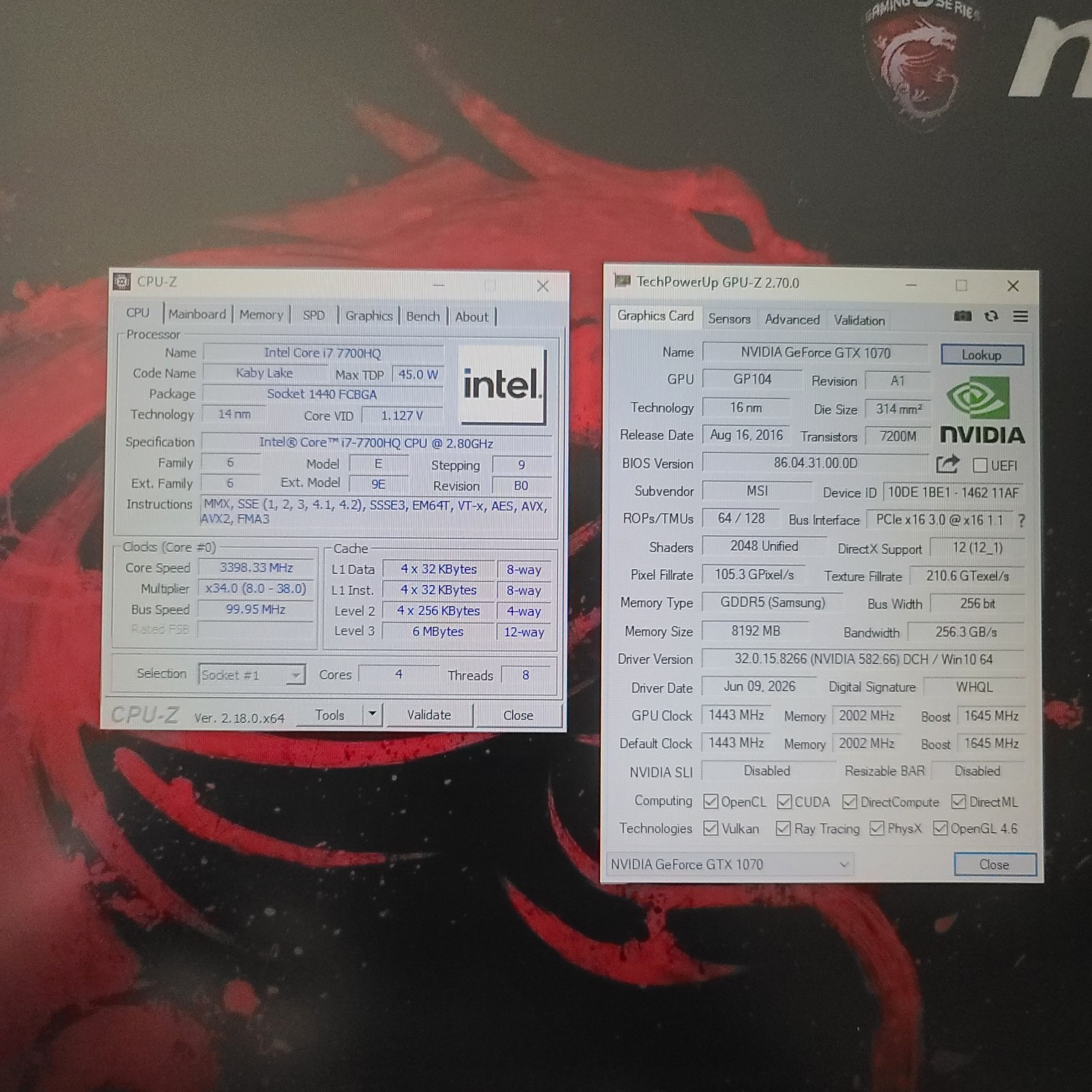 MSI GT72VR 7RE DOMINATOR GAMING LAPTOP i7-7700HQ 16GB RAM GTX 1070 128GB-1TB.