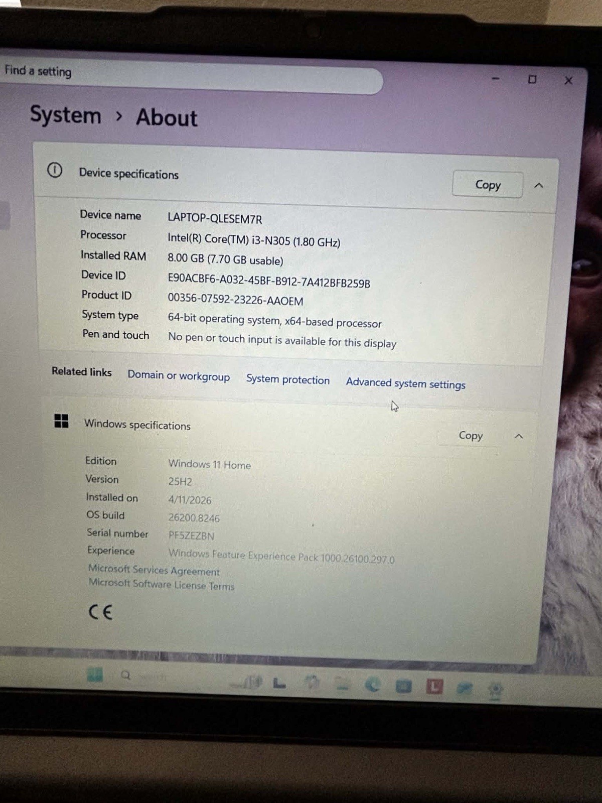 Lenovo IdeaPad 3 15IAU7 Laptop Intel i3-N305 8GB RAM 15.6″ SSD Silver