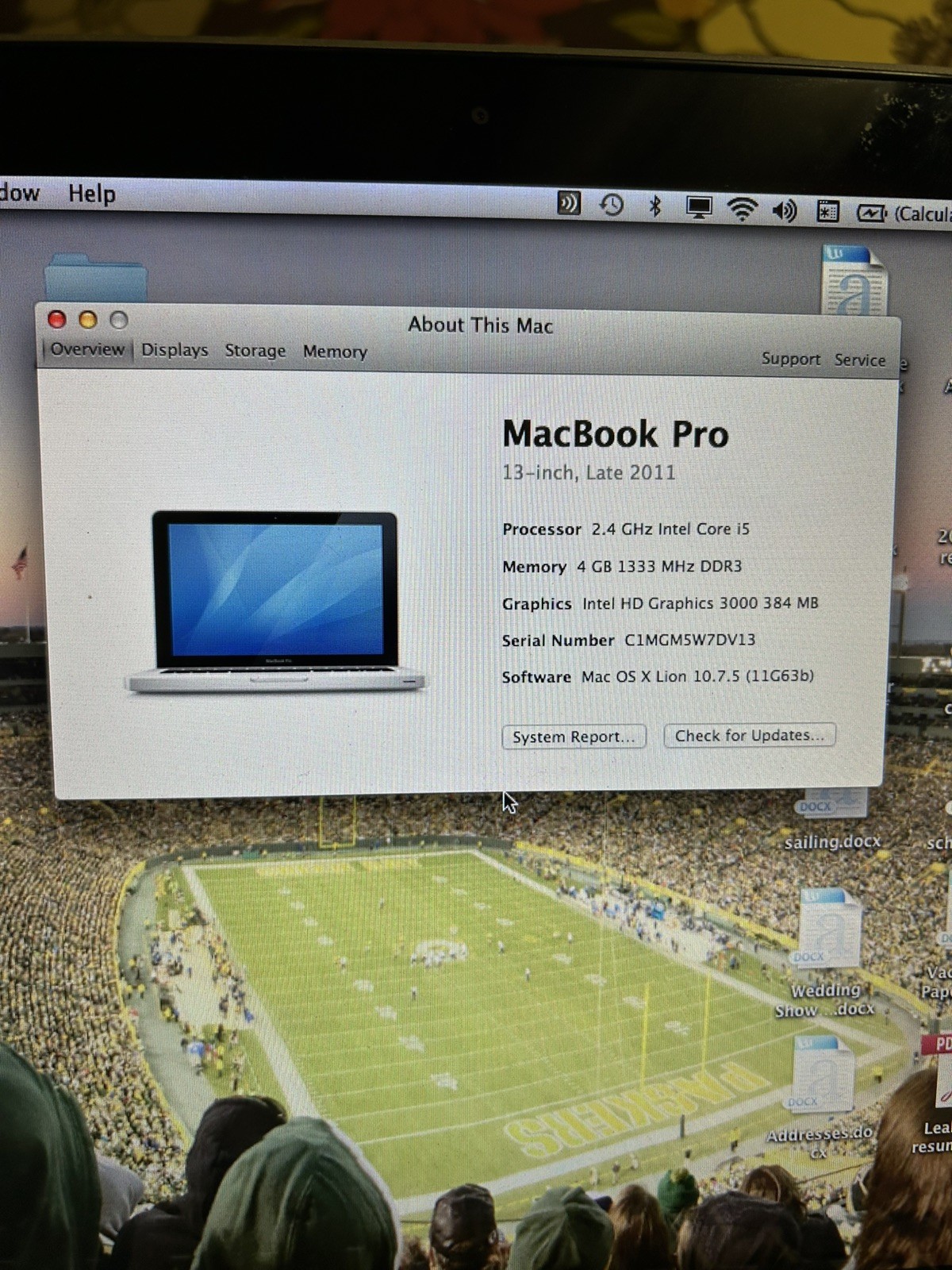 MacBook Pro (2011) Core i5 2.3GHz, 4GB RAM, 500GB HDD