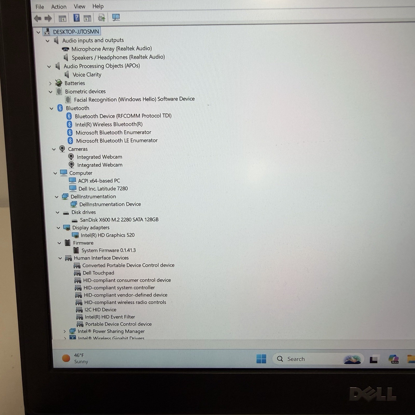 Dell Latitude 7280 Intel i5-6300U @ 2.40GHz 128GB SSD 8GB Laptop -Cracked Screen